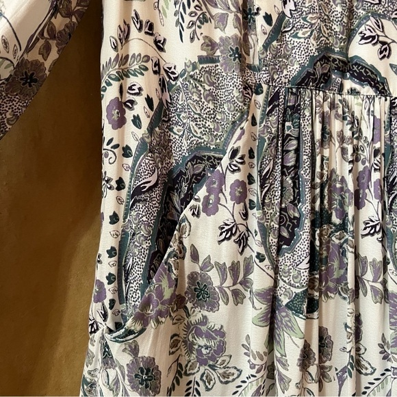 Free People | Rain Or Shine Lace Up Mini Dress Popover Floral Paisley Size XS - Picture 10 of 16